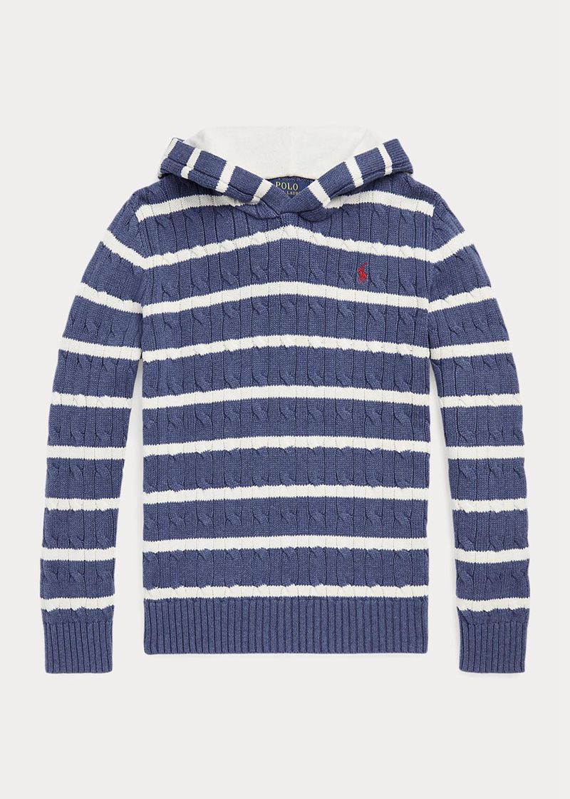 Sueter Ralph Lauren Niño 6-14 Años Striped Cotton Sin Capucha Jumper Chile Azul Marino DNQBX-9851